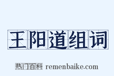 王阳道组词是什么意思的图片
